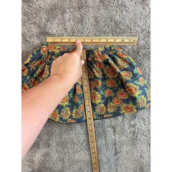 Sunflower Floral Cotton Skirt Girls S Small 5 6 Isaac Mizrahi - Picture 5 of 5
